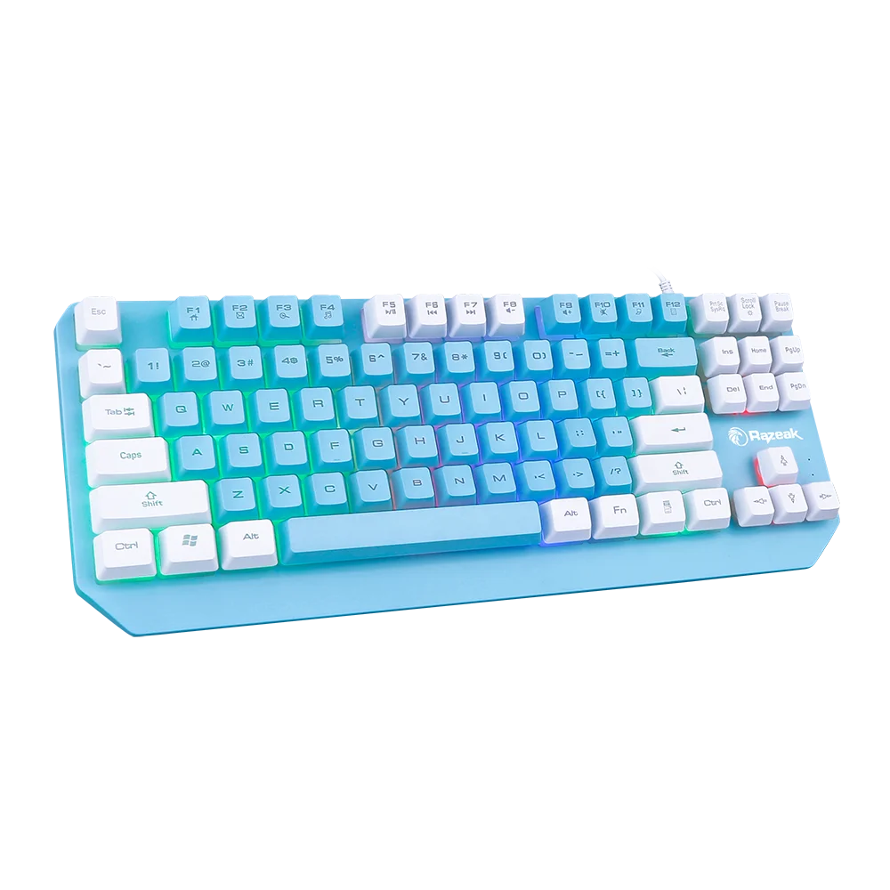 Wholesale Compact Portable Mechanical Feel Rainbow Backlit 87 Keys TKL USB E-sports Wired Membrane Gaming Keyboard for PC Laptop