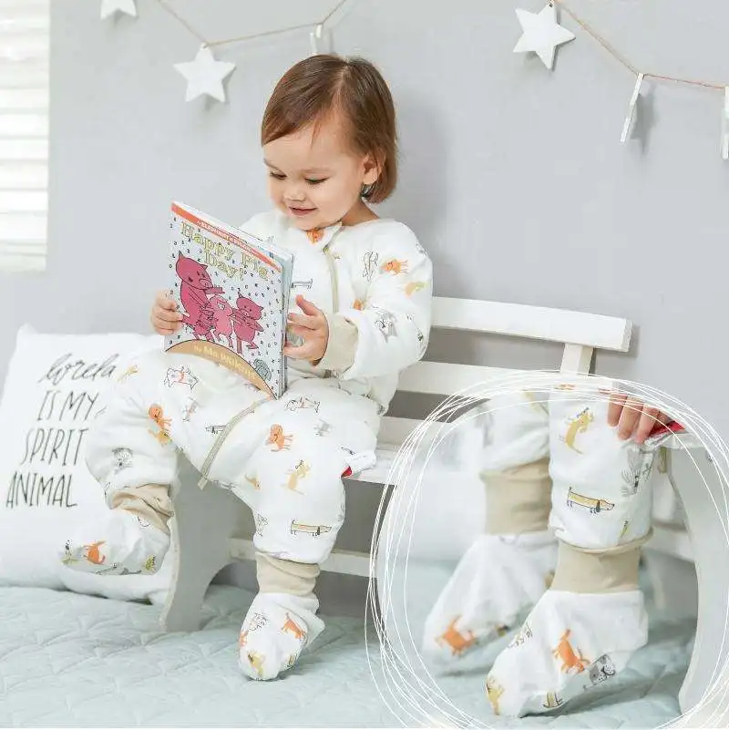 Muslin Tree 100% Cotton Breathable Winter Newborn Baby Wrap Baby Sleeping Bag With Feet