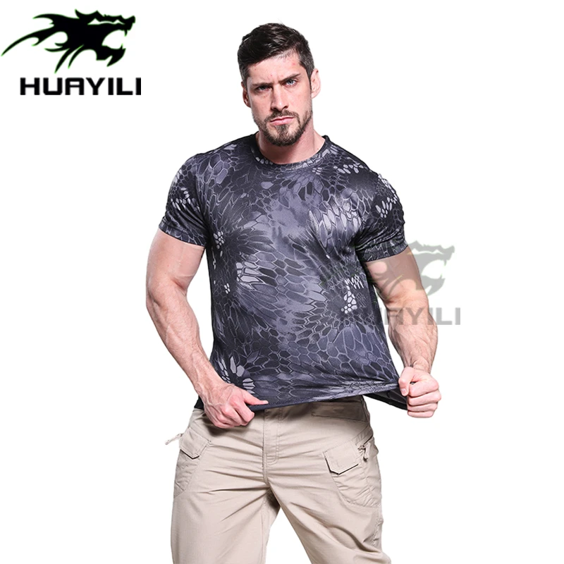 Hot Selling Tactical Camouflage Clothing Wholesale Woodland Camo Style Shirt Men T-shirt