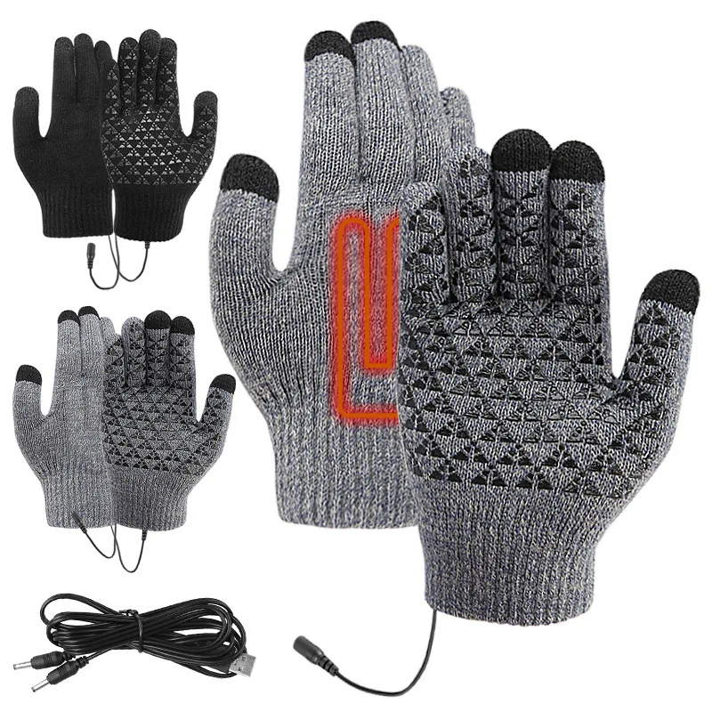 New Design Winter USB Rechargeable Gloves Electric Heating Motorcycle Touchscreen Gloves Warming Snowboard Heated Gloves