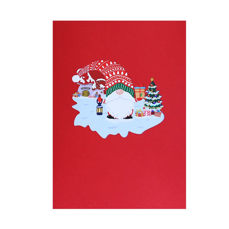 Santa  Faceless Doll Pop Up Card pop up 3d greeting cards 3d Christmas holiday 3d greeting card laser cut luxury custom design