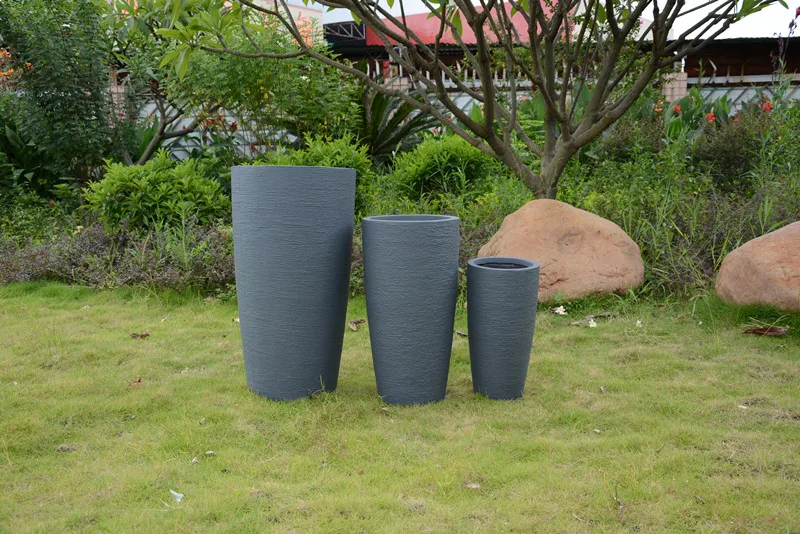 Planter Pots Rough Light Weight Large Fiber Stone for Outdoor Planting Trees Cylinder White Flower Pot Round Shape Clay 5-7 Days