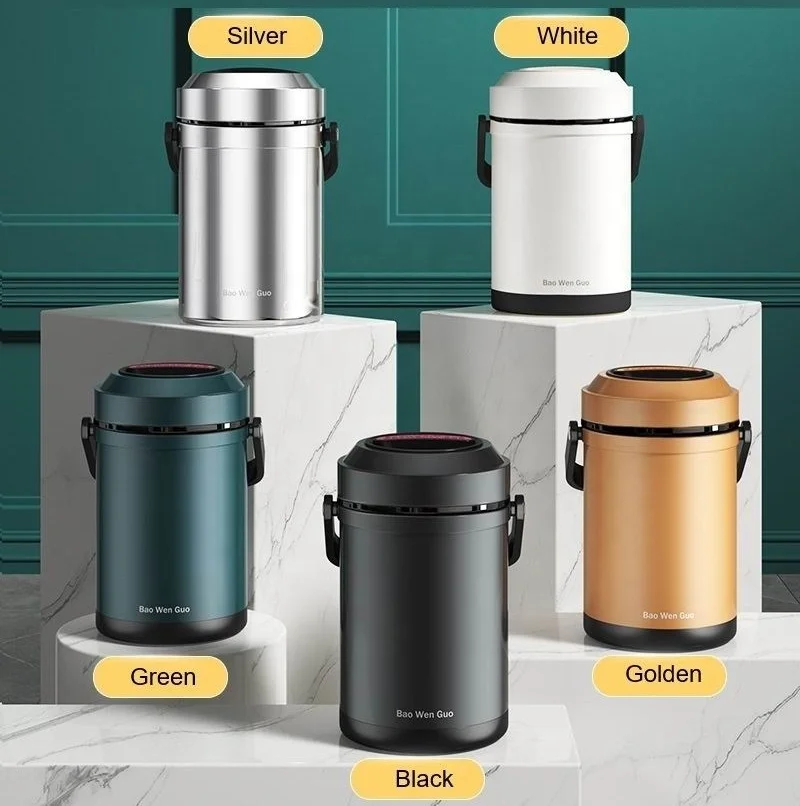 Large Capacity 304 stainless steel 1.6L Thermos Lunch Box Food Soup Storage Containers Vacuum Flasks Portable Bento Box