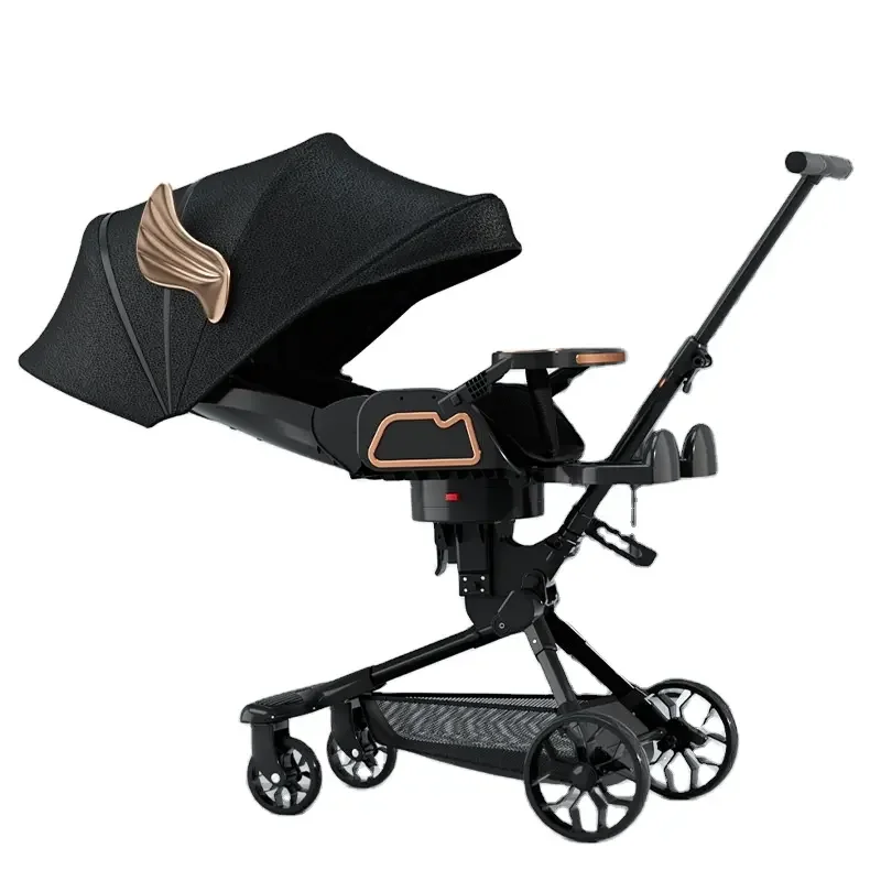 2023 One hand folding easy foldable lightweight baby stroller with canopy 3 in 1
