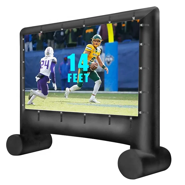 14 FT outdoor cinema operators movie events seamless screen surface inflatable portable projector movie screen outdoor