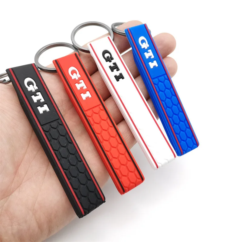 Suitable for GTI silicone key chain GTD soft rubber key chain GOLF cellular car logo key chain FR key accessories