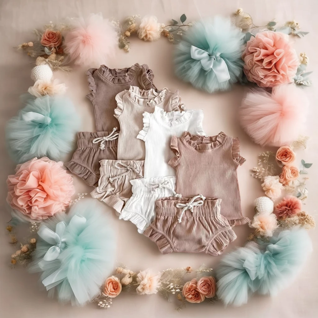 Wholesale Factory Price Unisex Baby Clothes Sets Customizable Short Sleeves & Pants Soft New Born Sleeping Wear Summer Girl Boy