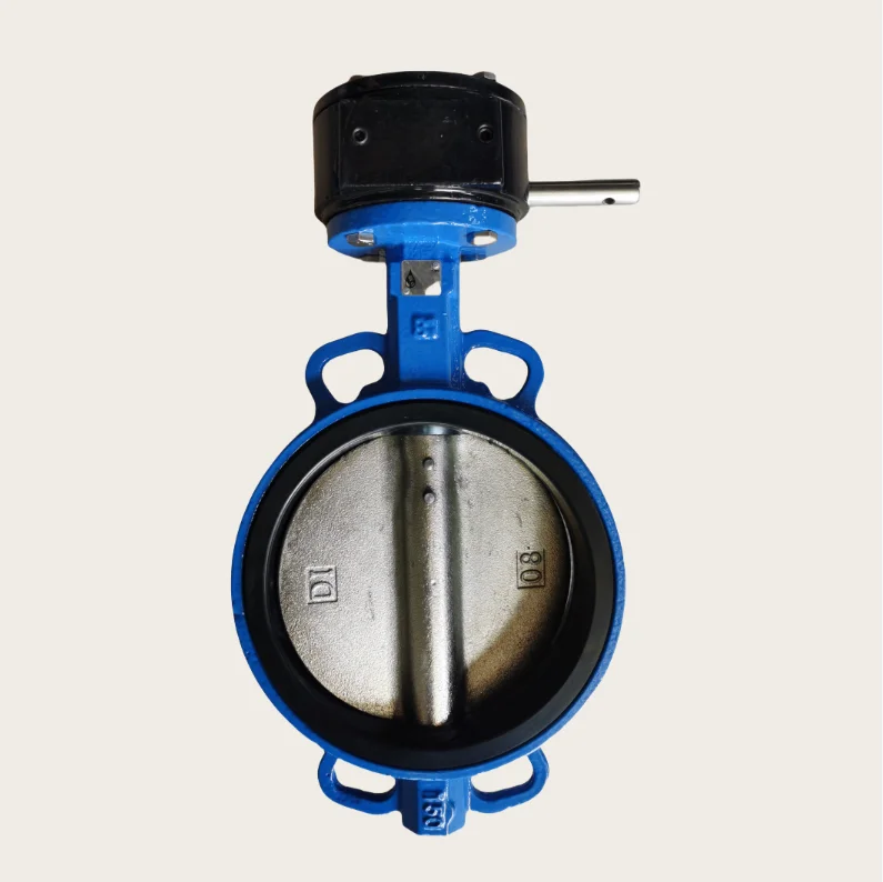 DN200 Ductile Iron Ggg50 Wafer Type Butterfly Valve With Worm Gear Operator Connection to Pn10/Pn16/Cl125/Cl150/JIS 10K