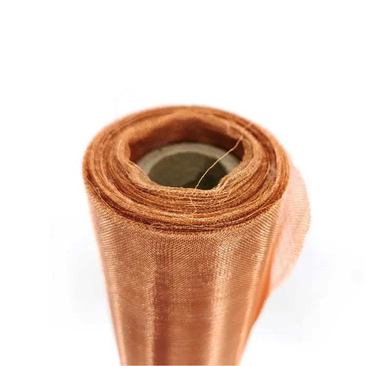 ultra fine 200 250 325 mesh 40 77 micron breath faraday cage EMF RFID shielding red pure fabric copper wire mesh cloth