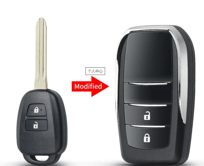 Modified Flip Folding Key Shell For Toyot Highlander Corolla RAV4 Avlon Tacoma key fob controls remote transmitters covers