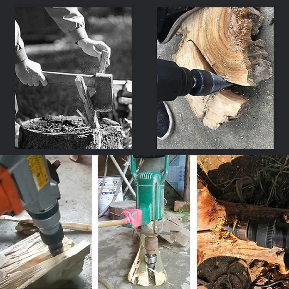 High Quality Wood Splitting Drill Bit Duty Removable Firewood Premium Firewood Drill Bit Hex Shank Firewood Drill Bit