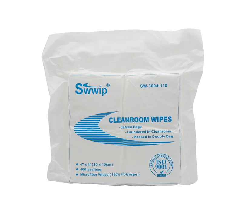Wholesale Class 100 115gsm 4*4 Inch Cleanroom 100% Polyester Dry Cloth Microfiber Wiper