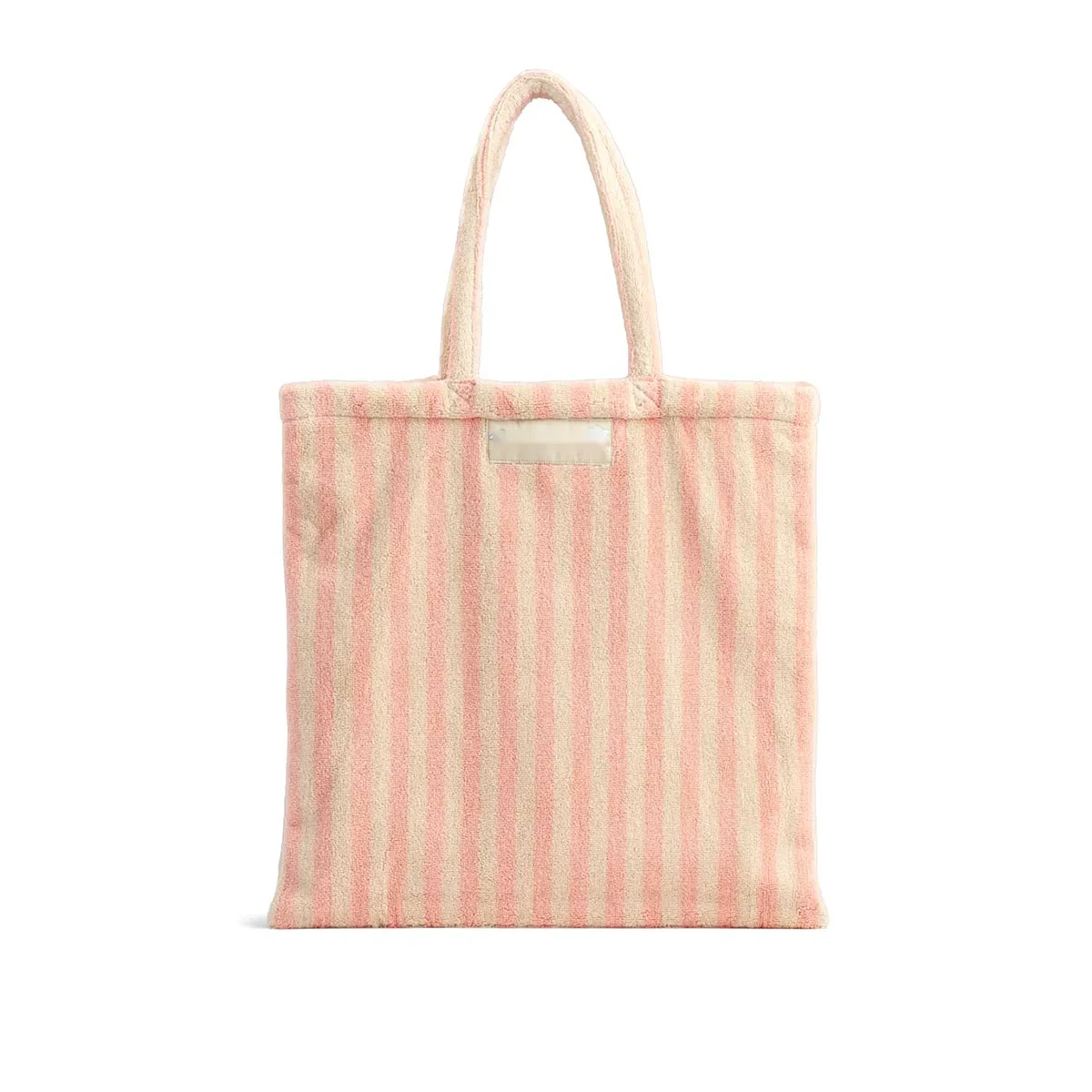 Custom Size Logo Color Colorful Striped Soft Towelling Terry Fabric Tote Shoulder Bag Totebag