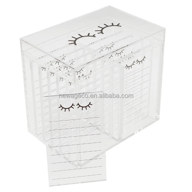 customized luxury empty false lash packaging box acrylic lash cart organizer wholesale