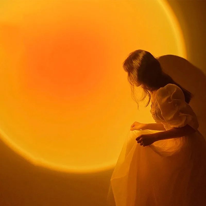 Sunset Lamp Projection Light 16 Colors Changing Atmosphere Night LED Floor Lamp for Room Decor