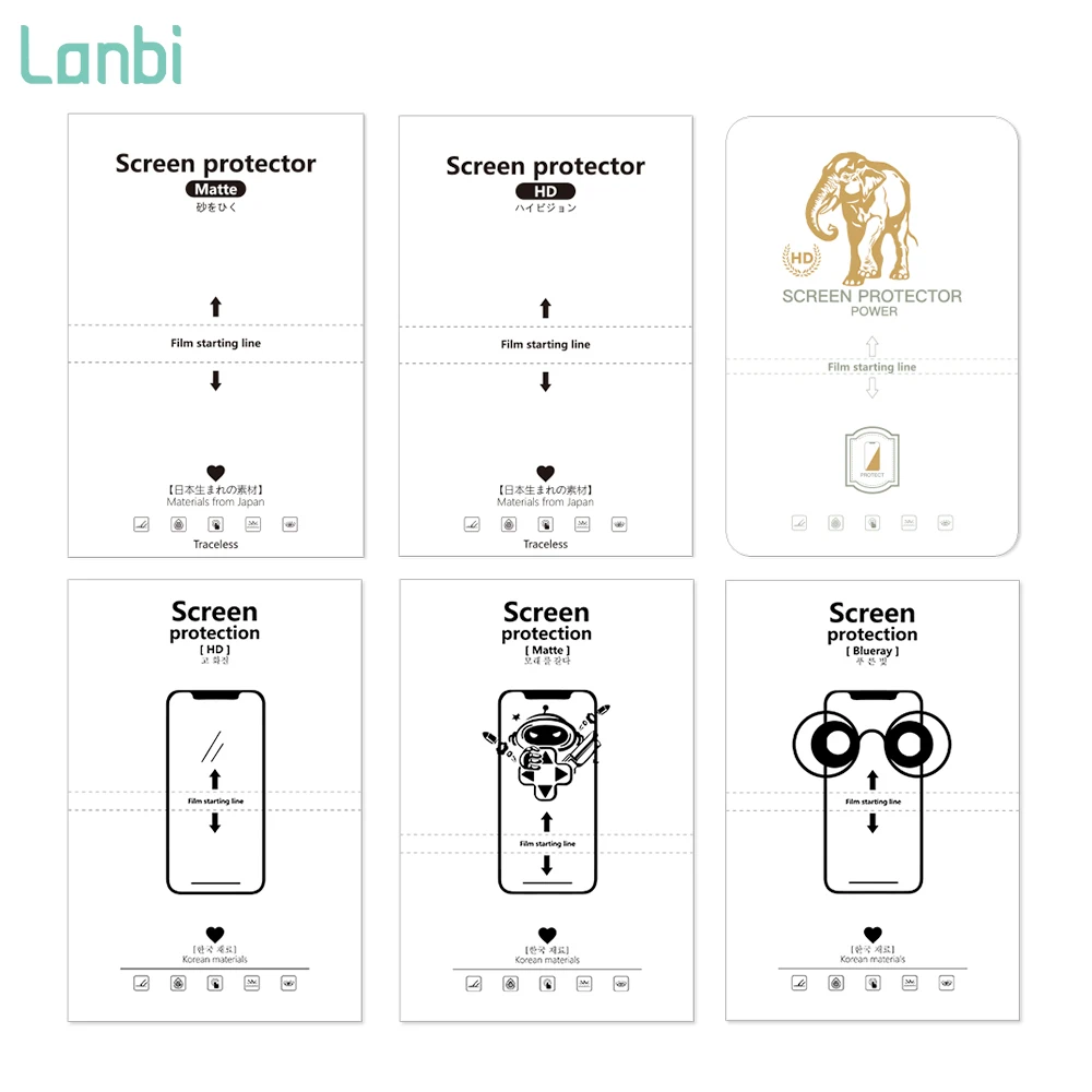 Lanbi Wholesale Screen Protector Making Machine 180*120mm Hydrogels Raw Materials Film For Mobile Phone Back Film