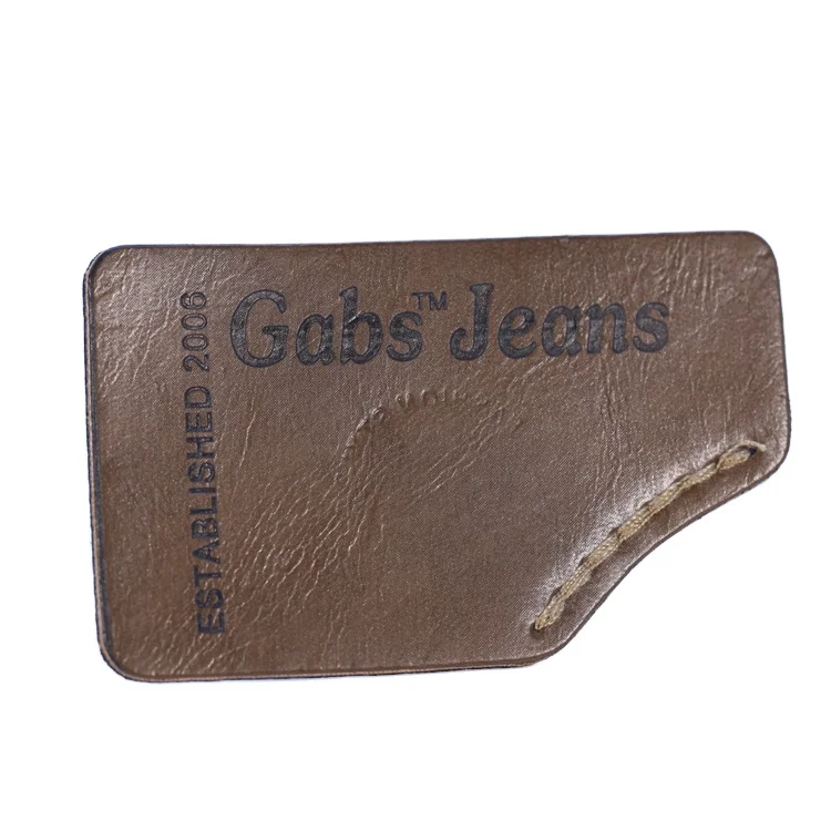 custom jeans hat leather patch logo repair faux patch self-adhesive laser engraving leather logo patches for clothing