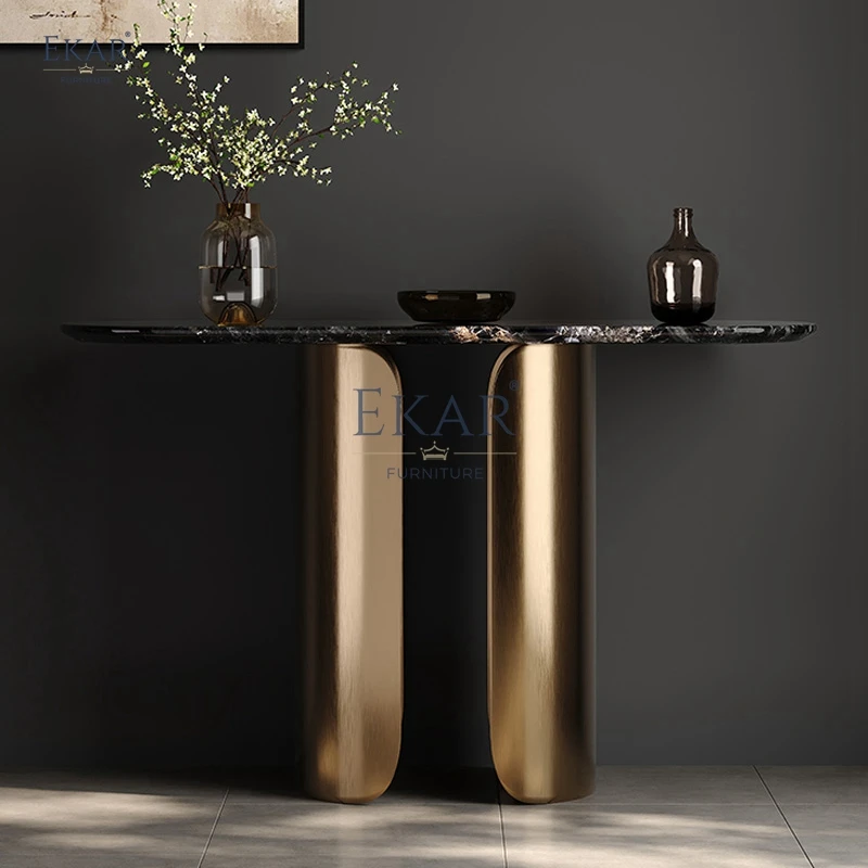 Sophisticated Elegant Marble Console Table for Modern Home Entryways Bedrooms Kitchens or Living Rooms Decoration