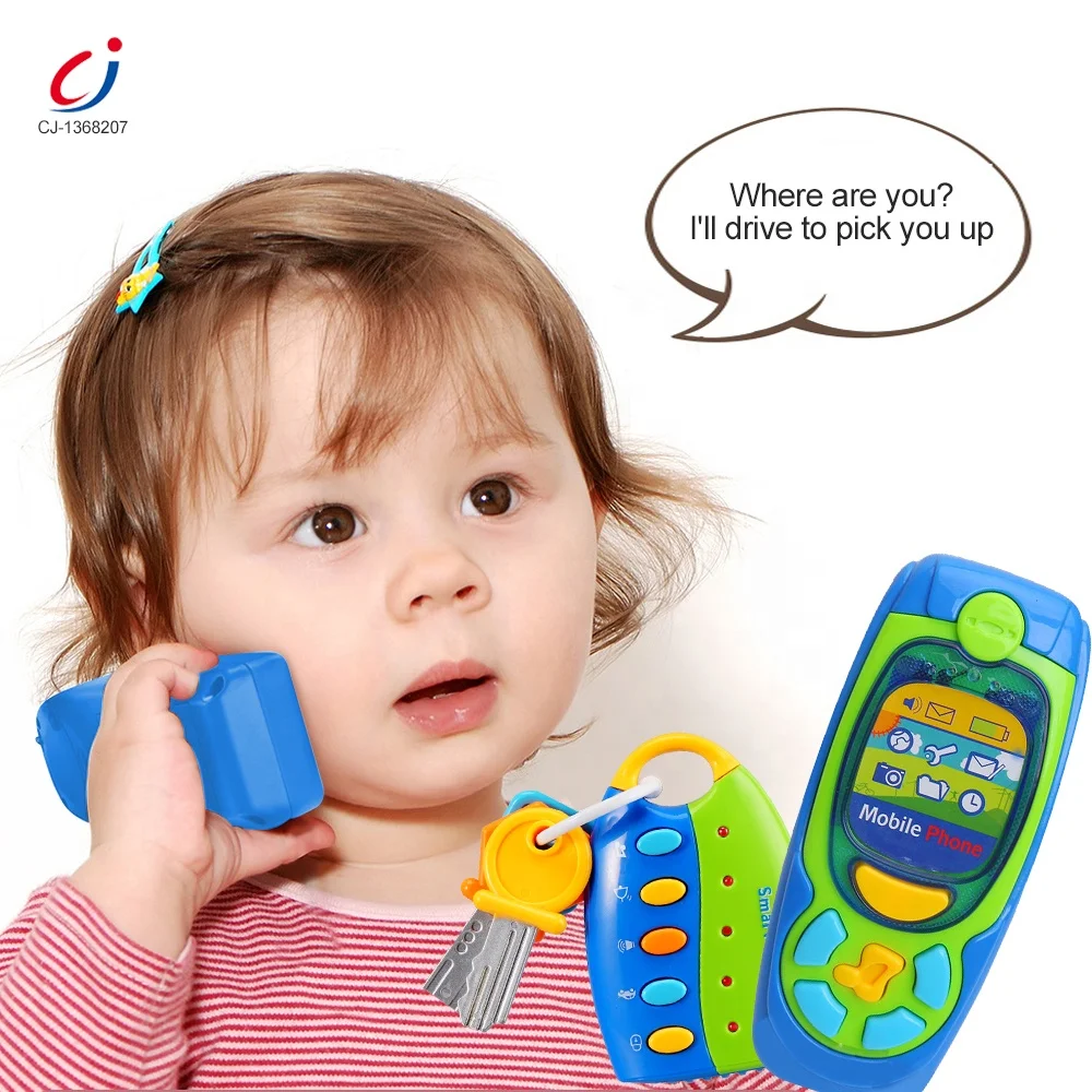 Chengji plastic mobile phone toys hot sale gift battery operated lighting music cellphone keys set baby car key toy