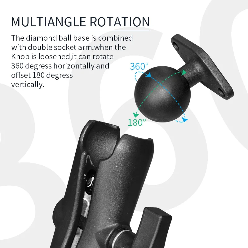 Universal Modification accessory Aluminum Alloy diamond ball joint base for Forklift