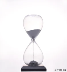Hot selling new style promotion gifts for holidays and all festivals funny wooden base magnetic sand clock