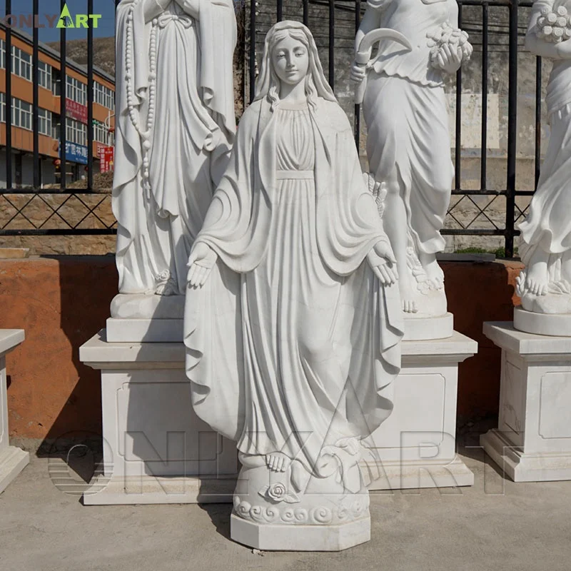 Large Size Religious Stone Marble Virgin Mary Statue For Outdoor