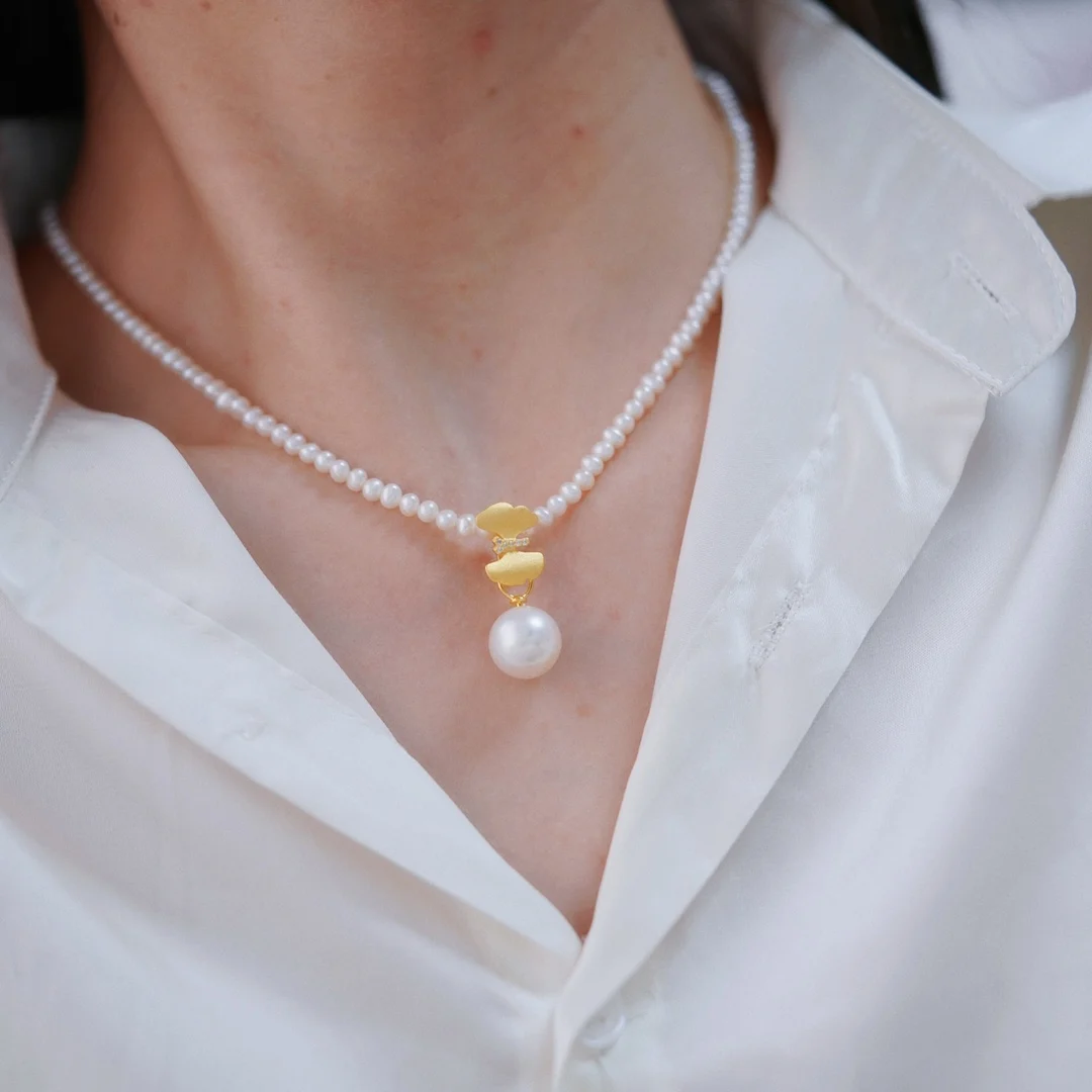 New product 925 silver pearl flower pendant necklaces for women