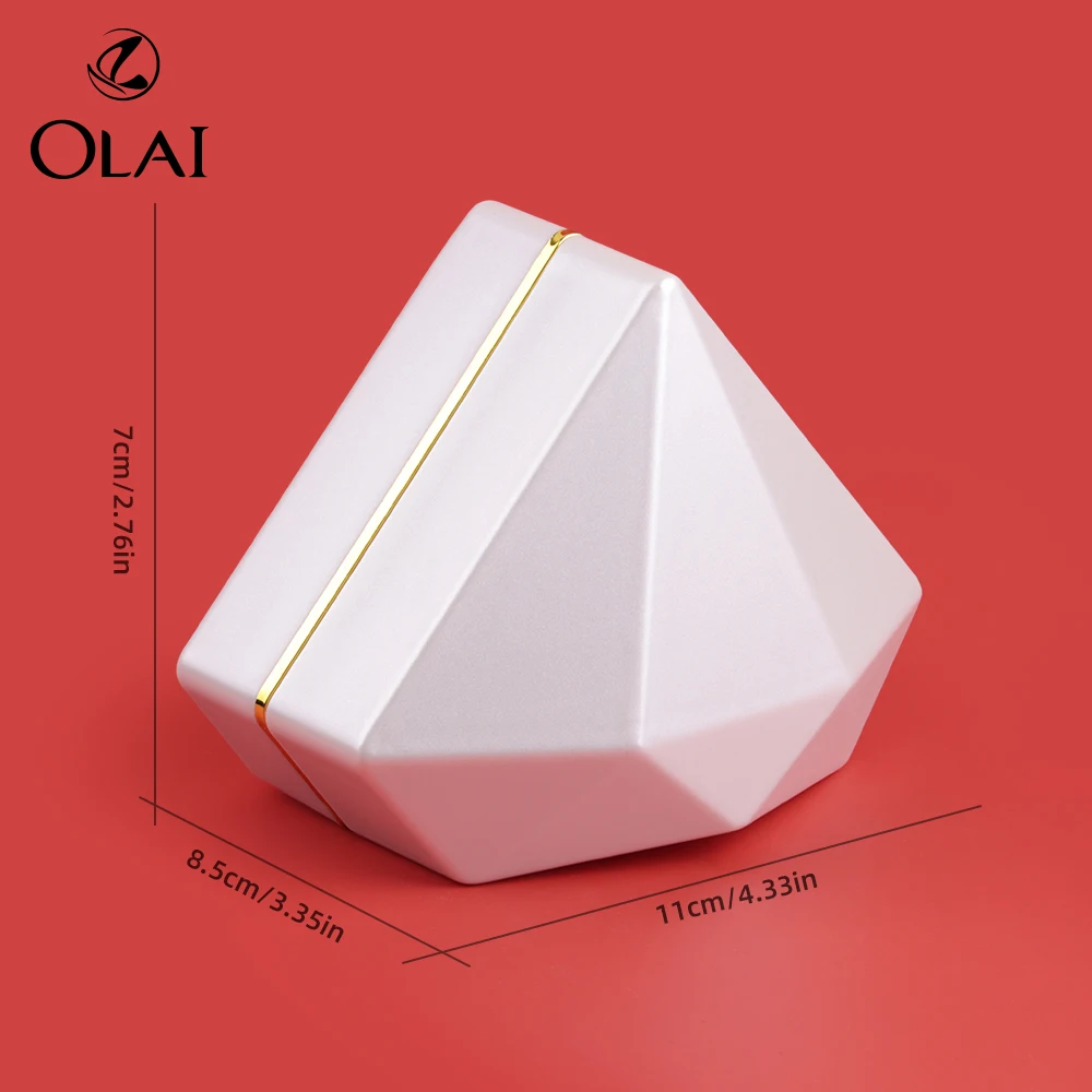 Olai Diamond Shape Luxury LED Light Touch Lacquer Painting Earring Pendant Chain Jewelry Gift Package Box