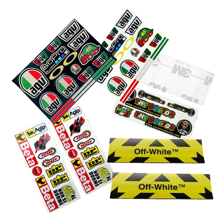 Motorcycle Sticker Printing Custom Waterproof Decal Bike Logo Sticker Scooter A4 Reflective Vinyl Sticker