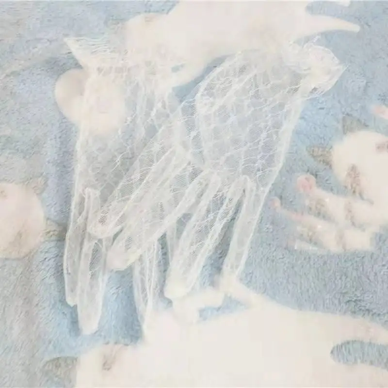 Japanese sweet mesh bridal gloves lace summer thin black and white gloves lolita flower wedding hand sleeves