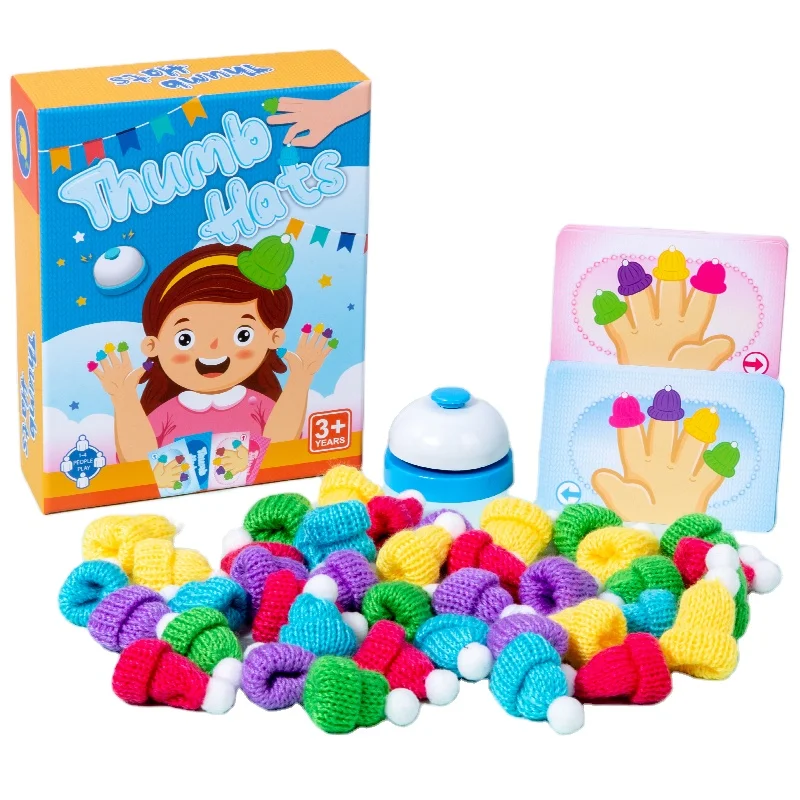 Children Educational Toy Colorful Thumb Hats Game Kindergarten Color Cognitive Parent-child Interactive Board Games for kids boy