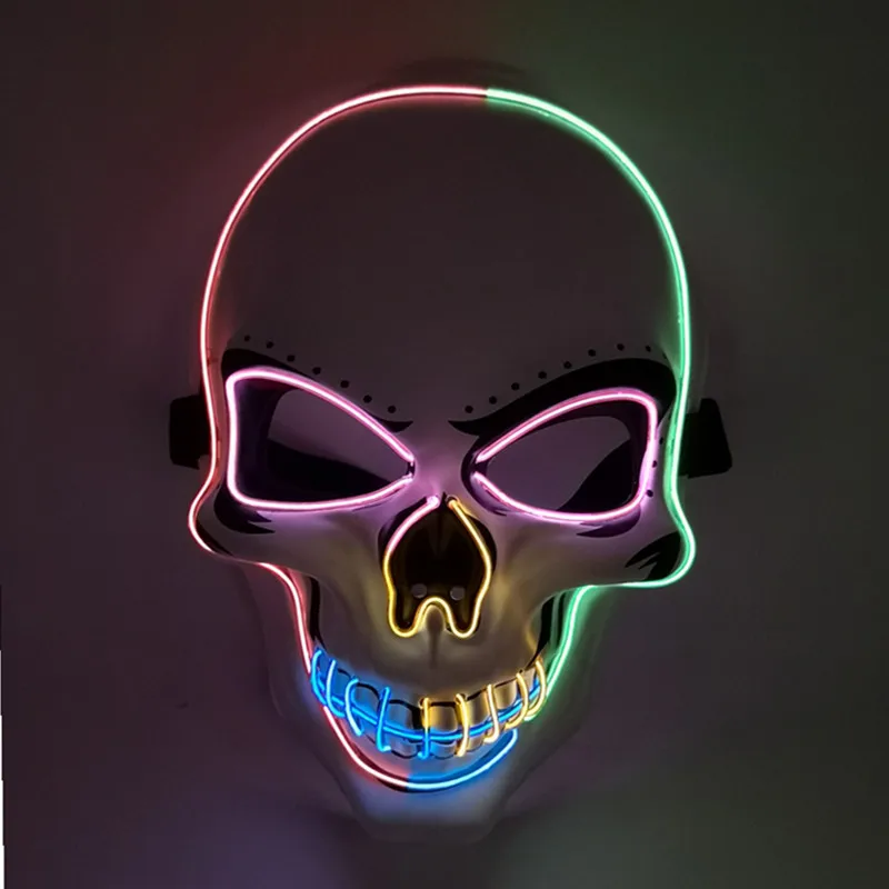 Glowing Halloween Masks For Sale 5 Colors Lighted Cute Halloween Masks Light Up Scary Cool Halloween Masks For Costume Cosplay