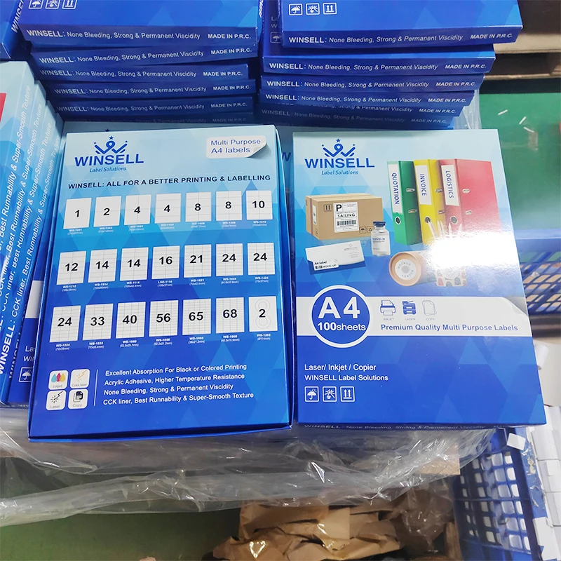 Inkjet Glossy 2 Up Printing Sticker Logo Self Adhesive Paper Labels A4 Sheet For Laser Printer