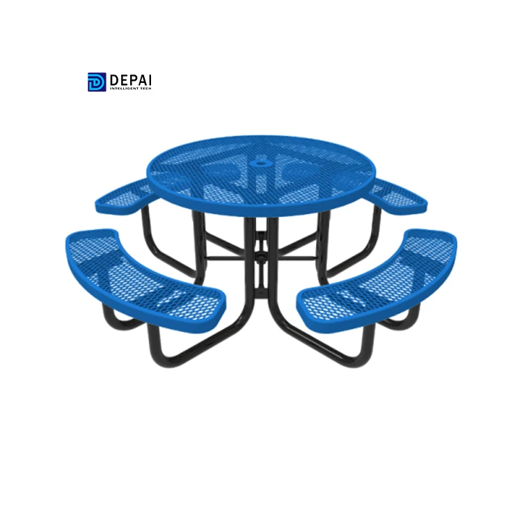 Round Shape Outdoor Furniture Powder Coated Picnic Tables with Low Price