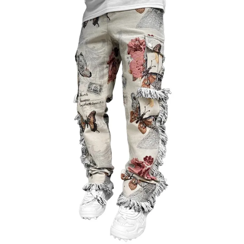Carpet Men Tapestry Pants Blanket Sweater Pants Custom Jacquard Tapestry Pants For Men