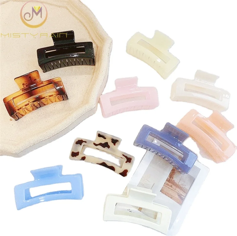 Большая прозрачная акриловая шпилька для волос в Корейском стиле ins, темпераментная пластина, желе для волос, квадратные заколки для волос