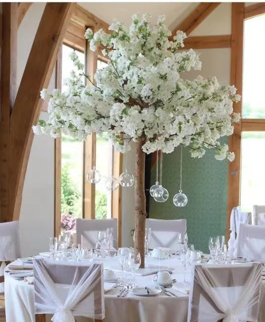 Artificial Cherry Blossom Tree White Pink Artificial  Indoor Outdoor 3ft 4ft 5ft Customized Flower Cherry Blossom Tree