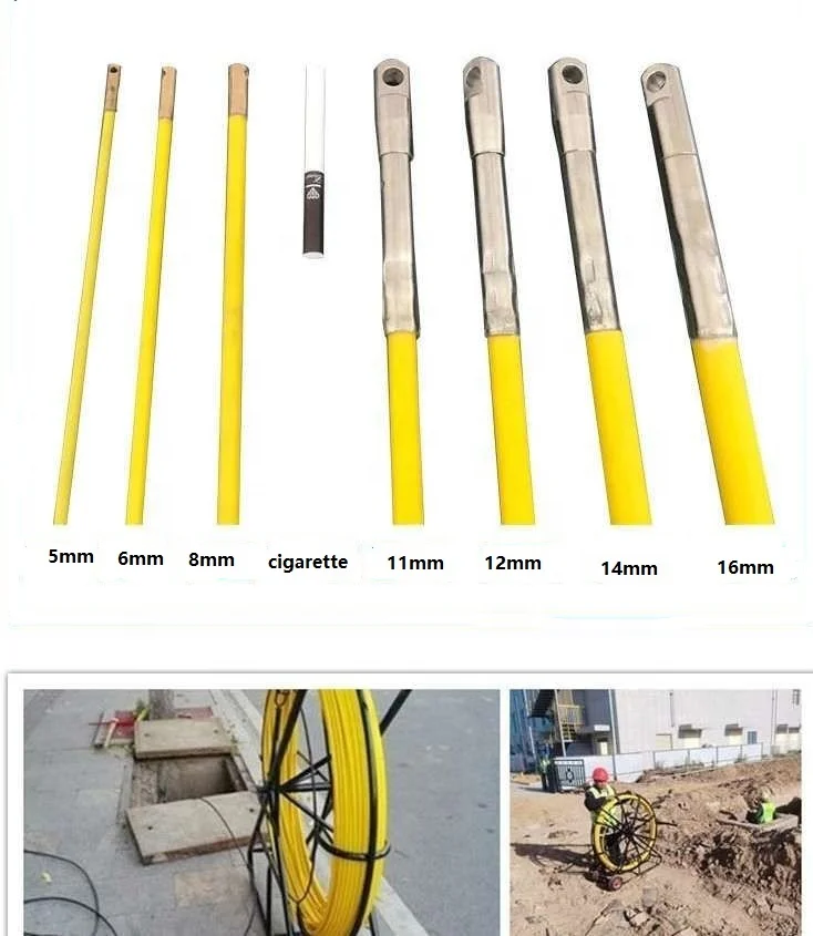 12mm x 200M FRP Fiberglass Duct Rodder for fiber cable and electric cable laying out