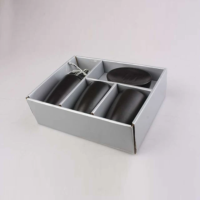  Modern European Style Household 4 Pieces Bamboo Lid Plastic Bathroom Sets bamboo bathroom set gift