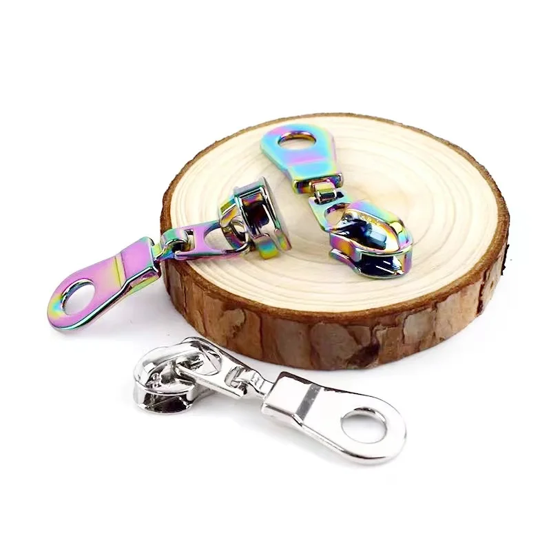5# zipper Head Pipa Zipper Slider for Nylon DIY Sewing Accessories Nylon Teeth Zipper Pull Rainbow Color Rose Gold Color