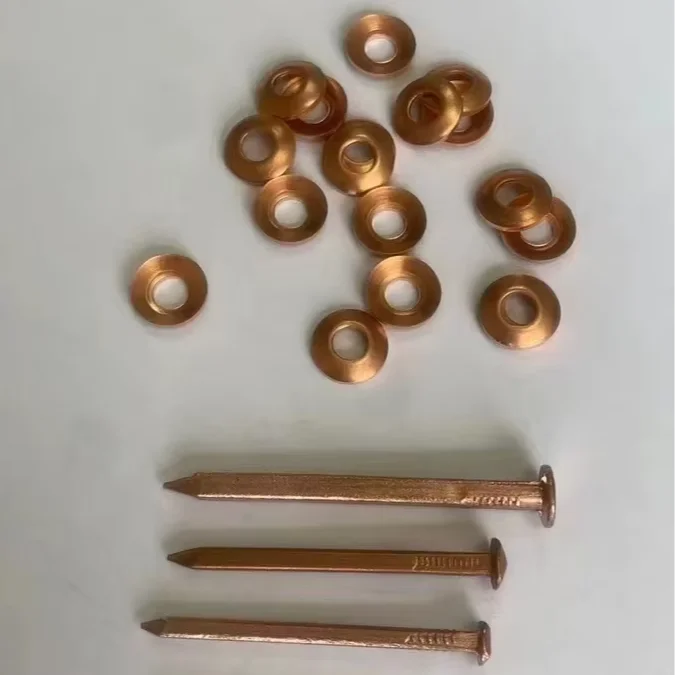 High Quality 30mm 40mm 50mm 60mm Copper Square Boat Nails And Copper Roves Copper Boat Building Nails Sale for South America