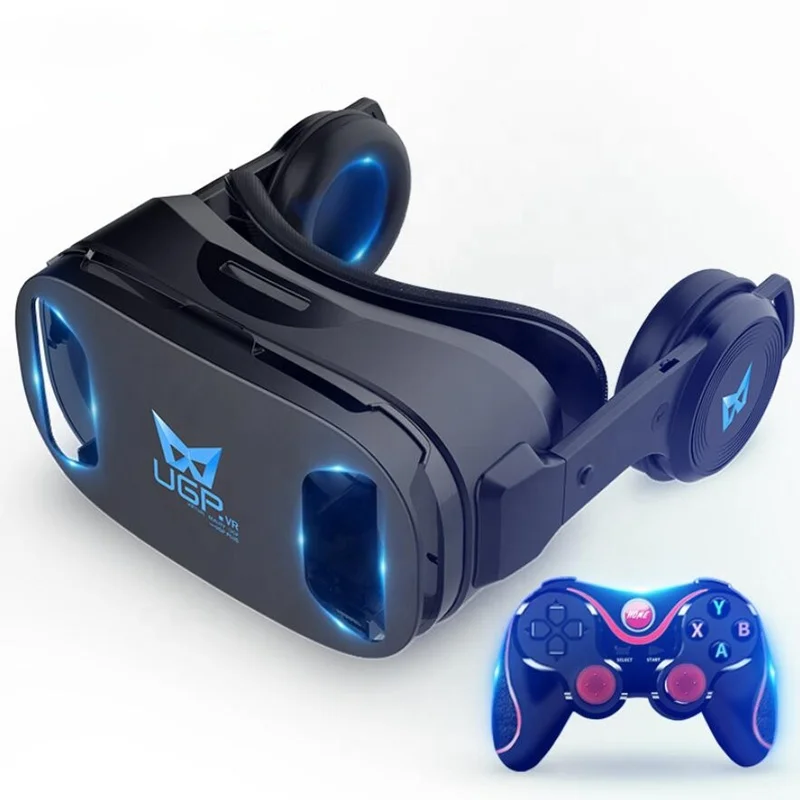 
 [С геймпадом] U8 Очки виртуальной реальности с наушниками для телефона 3D видео игры интеллектуальная игра виртуальной реальности VR гарнитура шлем   (62306614263)