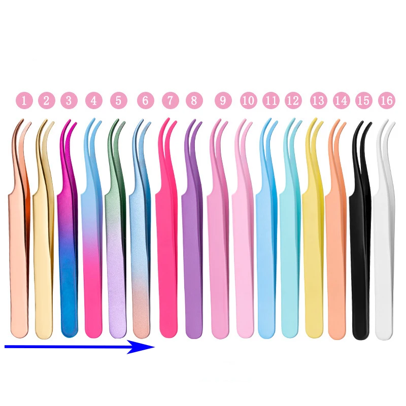 Custom New Lash Applicator Curved Eyelash Applicator Tools With Custom Logo Tweezers For DIY Cluster Lashes