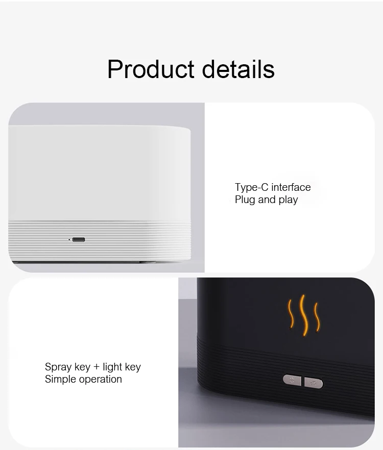 Kinscoter Ultrasonic Heavy Fogger Home Decor Cool Mist Maker Air Diffuser 3D Flame Humidifier