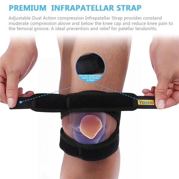 Adjustable Neoprene Double Patella High Quality Protection Knee Support Double Patella Knee Strap