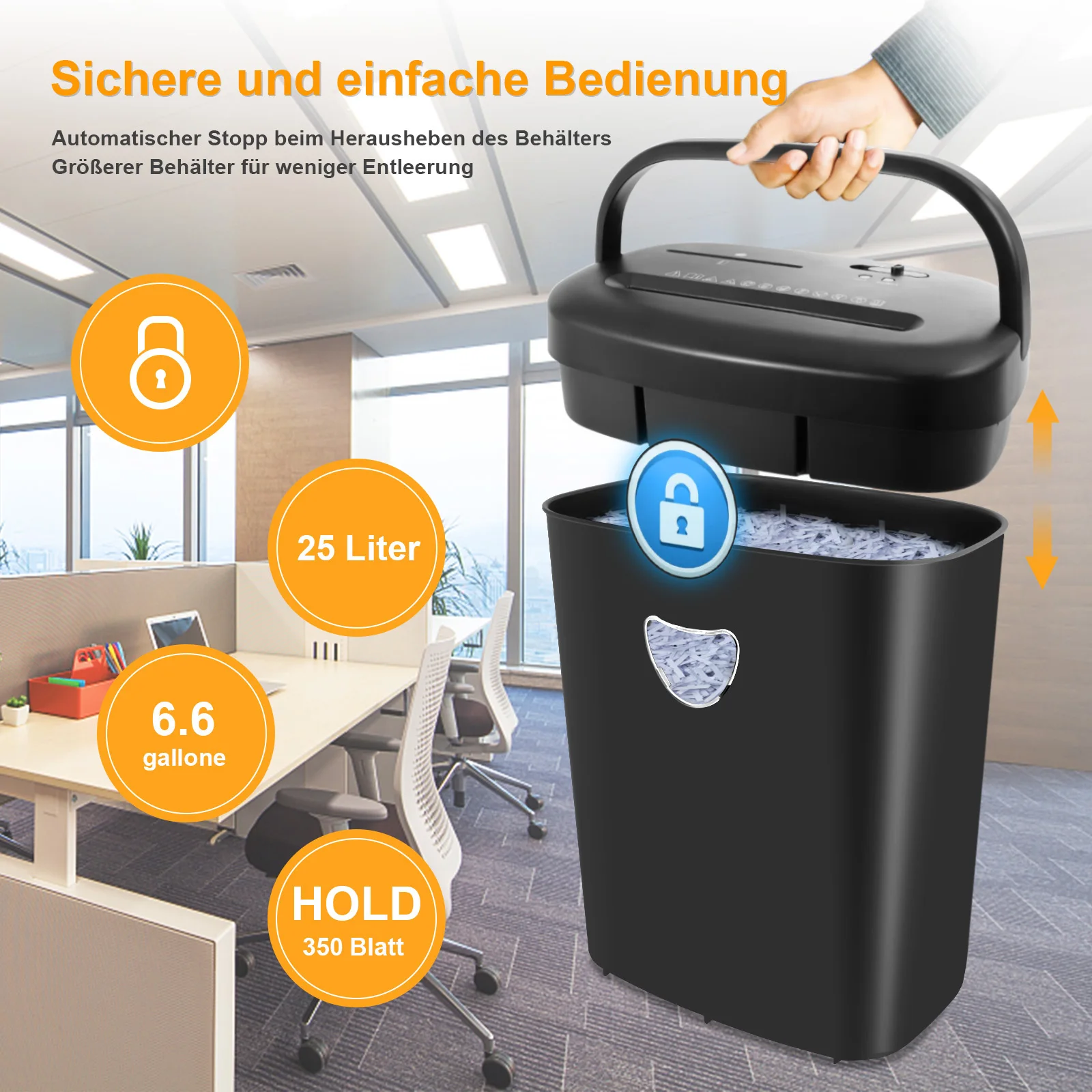 12 SHEETS CORSS CUT Best Selling Paper Shredder Machine CD228P-12 P-4 Security Level Office Quiet  4*35 MM Big Bin 25L