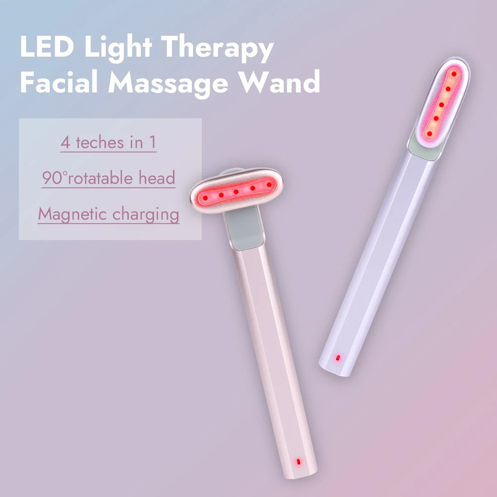 Synogal manufacturer EMS facial massage wand vibration LED therapy eyes face neck lifting massager