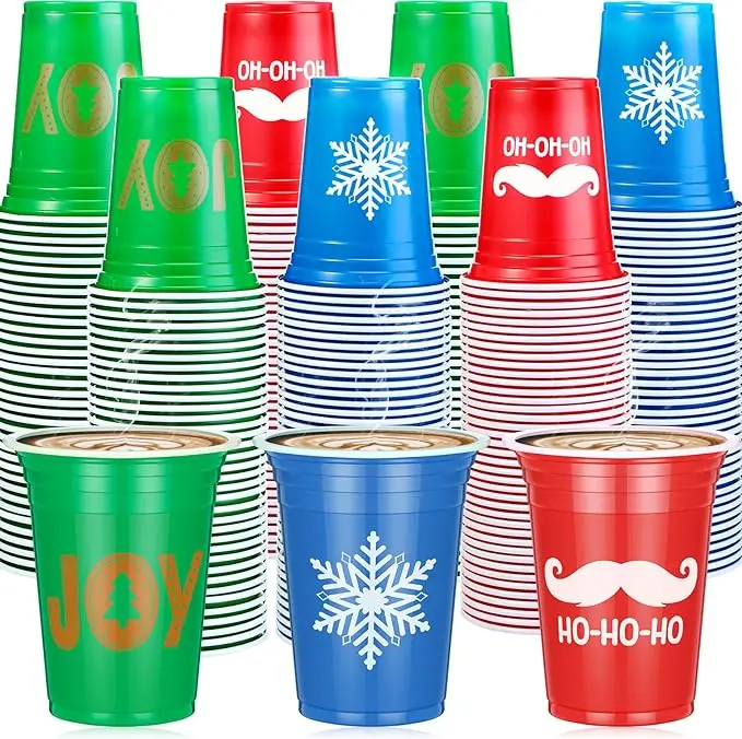 Disposable Pp Cup Custom 18 Oz Disposable Party Plastic Cups Red White Blue Beer Drinking Cups