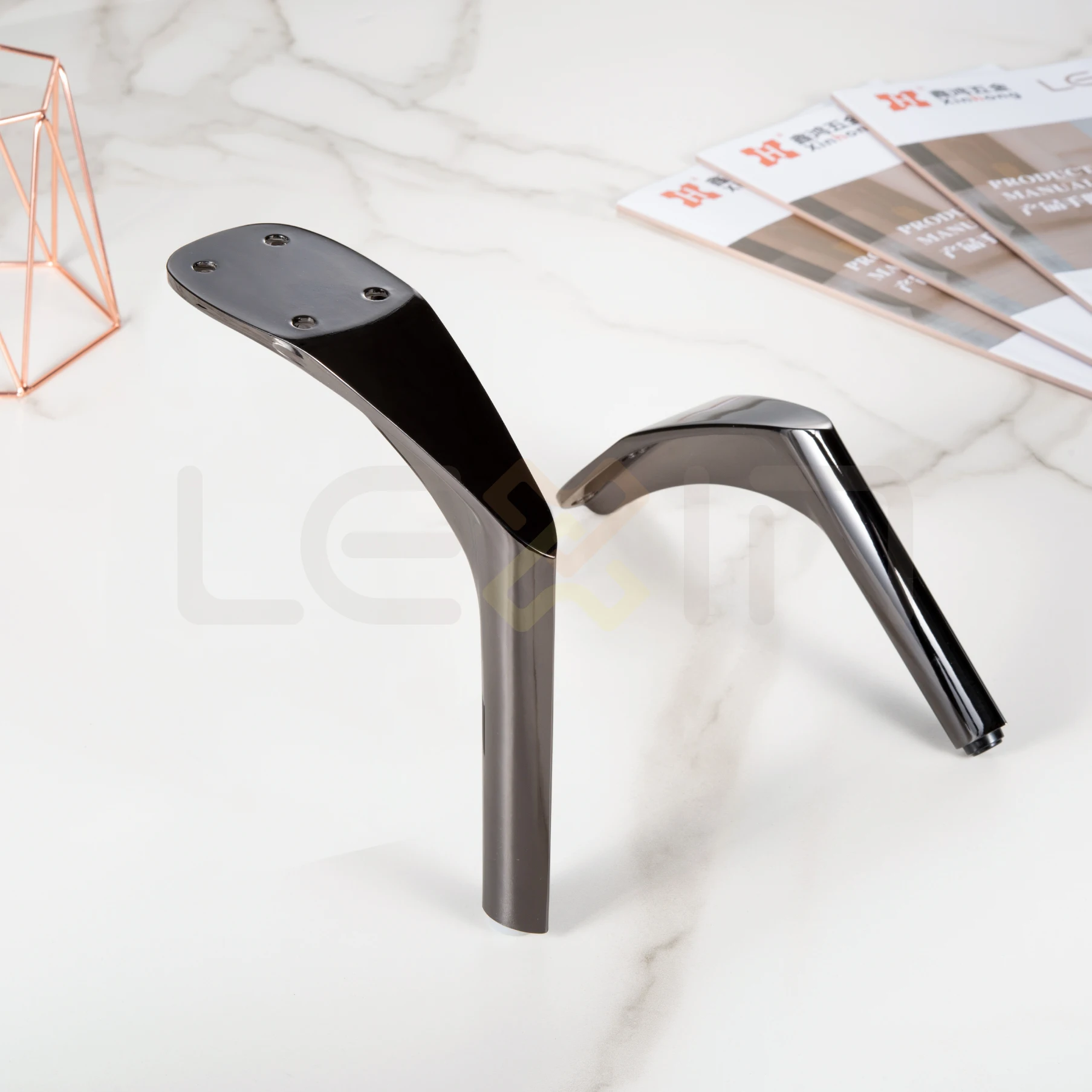 High End good quality  Customized Furniture Aluminum Black Nickel sofa  metal Leg in H 190