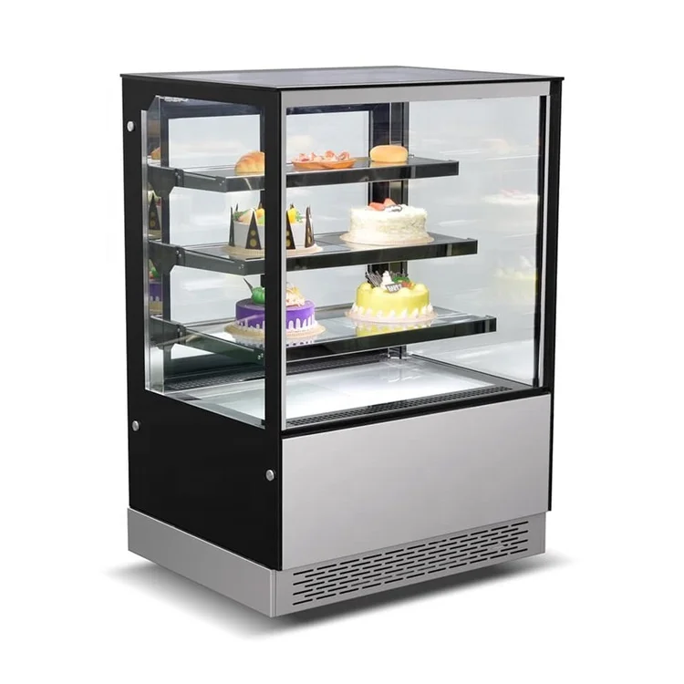 New Square Glass Bake Cafe Used Commercial Cake Display Fridge Cabinet Cake Showcase Chiller